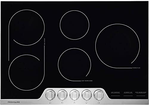 FRIGIDAIRE Professional 30 بوصة كهربائية ، مجموعة مسطحة 5 شعلات من الزجاج السيراميكي مع إطار من الفولاذ المقاوم للصدأ ، FPEC3077RF Cooktop FRIGIDAIRE Professional 30 بوصة كهربائية ، مجموعة مسطحة 5 شعلات من الزجاج السيراميكي مع إطار من الفولاذ المقاوم للصدأ ، FPEC3077RF Cooktop