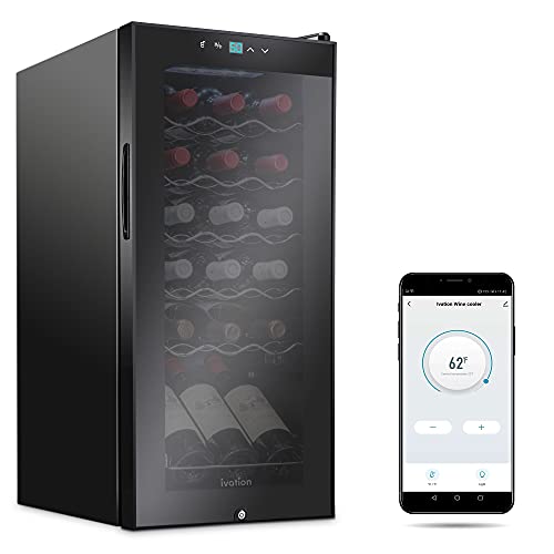 ثلاجة Ivation 18 Bottle Compressor Wine Cooler مع نظام تبريد Wi-Fi Smart App Control | ثلاجة قبو نبيذ كبيرة قائمة بذاتها للشمبانيا البيضاء الحمراء أو الباب الزجاجي الأسود المتلألئ والقفل ثلاجة Ivation 18 Bottle Compressor Wine Cooler مع نظام تبريد Wi-Fi Smart App Control | ثلاجة قبو نبيذ كبيرة قائمة بذاتها للشمبانيا البيضاء الحمراء أو الباب الزجاجي الأسود المتلألئ والقفل