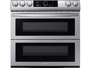 SAMSUNG NX60T8751SS 6.0 cu. قدم. Flex Duo Front Control Slide-in Gas Range