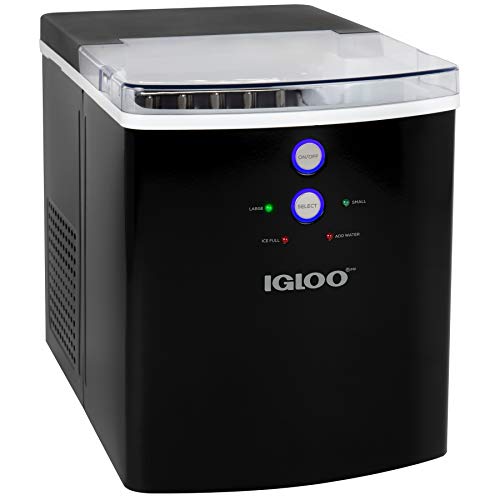 Igloo ICEB33BK آلة صنع ثلج كهربائية محمولة ذات سعة كبيرة ، 33 رطلاً في 24 ساعة ، 9 مكعبات ثلج جاهزة في 7 دقائق ، مع مغرفة ثلج وسلة ، أسود Igloo ICEB33BK آلة صنع ثلج كهربائية محمولة ذات سعة كبيرة ، 33 رطلاً في 24 ساعة ، 9 مكعبات ثلج جاهزة في 7 دقائق ، مع مغرفة ثلج وسلة ، أسود