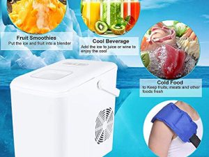 Nugget Ice Maker للكونترتوب ، آلة صنع الثلج سونيك ، تصنع 26 رطلاً من مكعبات الثلج يوميًا ، ماكينة صنع الثلج المقرمشة مع صندوق ثلج 3.3 رطل ومغرفة للمنزل والمكتب (أبيض)