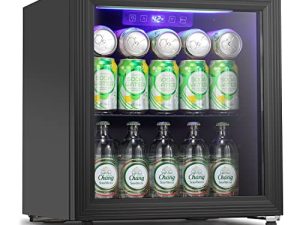 ثلاجة المشروبات من كووسار سعة 57 وحدة تبريد المشروبات 1.7 قدم. Ft Mini Wine Fridge Beer Fridge ثلاجة صغير مع باب زجاجي لغرفة النوم