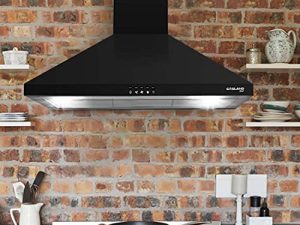 شفاط المطبخ المثبت على الحائط مقاس 36 بوصة ، شفاط المطبخ GASLAND Chef PR36BP مقاس 36 بوصة أسود ، شفاط مطبخ أنبوبي ، شفاط مدخنة قابل للتعديل بثلاث سرعات ، زر تحكم بالضغط ، مرشح شبكي من الألومنيوم ، مصباحان LED ، 350 CFM
