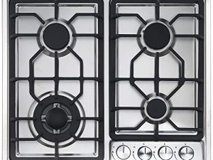 24 بوصة موقد غاز علوي موقد غاز HBHOB الفولاذ المقاوم للصدأ ， 4 BurnerNG / LPG قابل للتحويل لـ RVs ، شقق ، في الهواء الطلق
