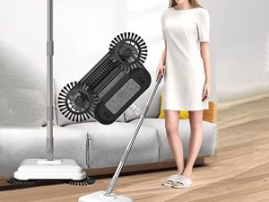 All-in-One Hand Push Sweeper Floor Soft Sweep طقم مجرفة مجرفة منزلية منزلية ، مكنسة كهربائية ، ممسحة قابلة للتعديل ، فرشاة ، مكنسة كهربائية 40in ، 1 قطعة